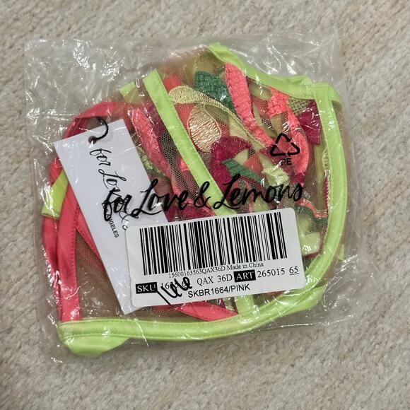 NWT For Love & Lemons Petunia Embroidered Underwire Bra Size 36D - Picture 4 of 4